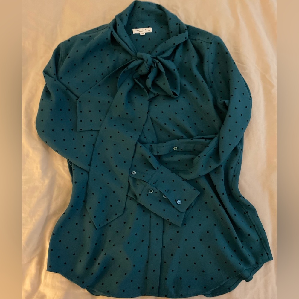 Equipment Essential Tie Neck Silk Blouse - Picture 3 of 5